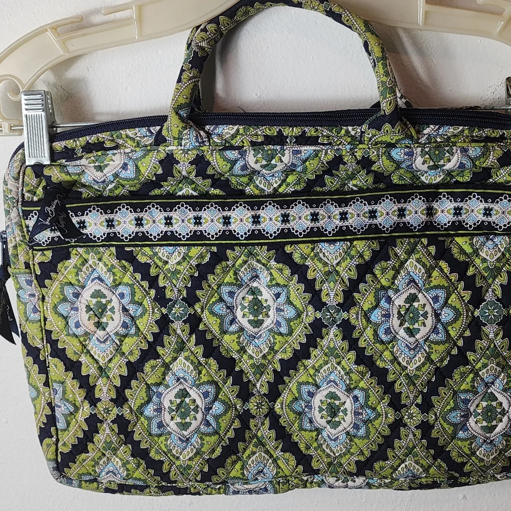 Vera Bradley laptop 13 in bag Paisley Blue & Green